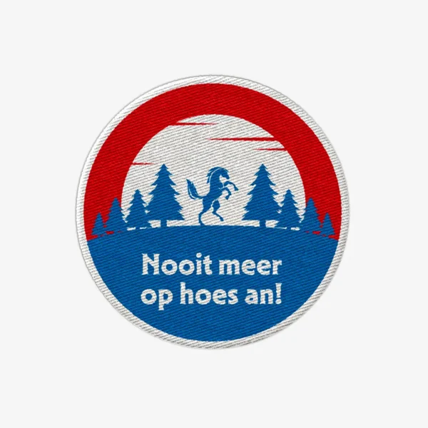 Versierpatch Nooit meer op hoes an