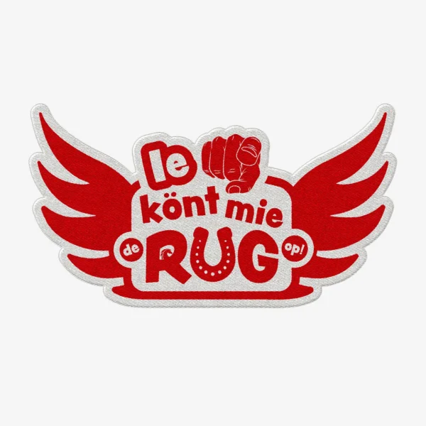 Versierpatch Ie könt mie de rug op (let op: groot)