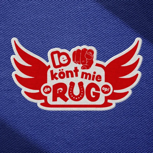 Versierpatch Ie könt mie de rug op (let op: groot) - Afbeelding 2